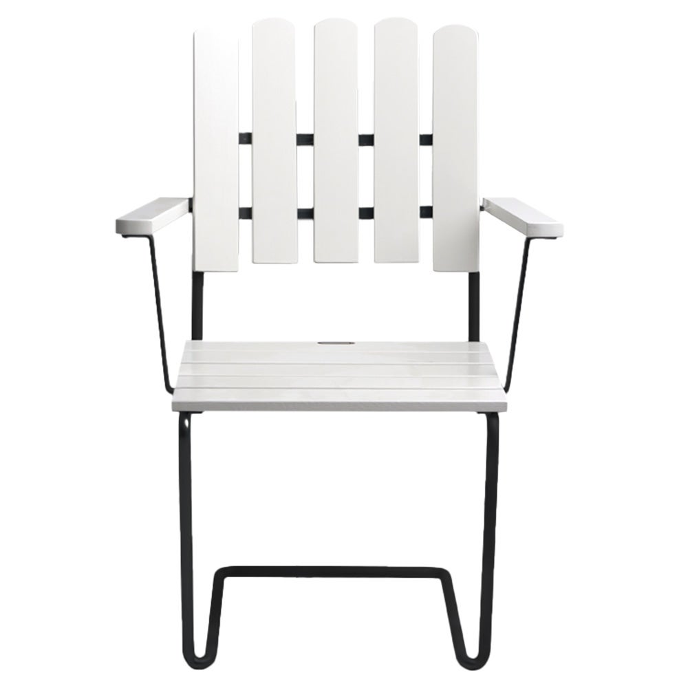 A2 Armchair White lacquered Oak / Black Frame