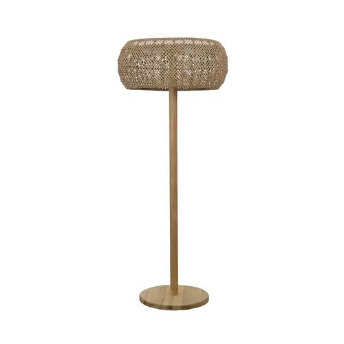 Illusion Glow floor lamp m/natural Weave Teak