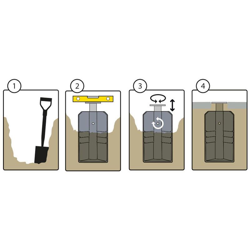 Parasol base for burial Platinum