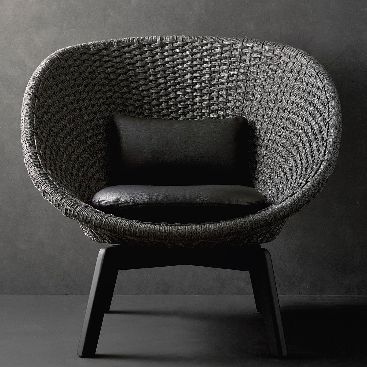 Peacock Lounge Chair W/Black Teak Legs Indoor