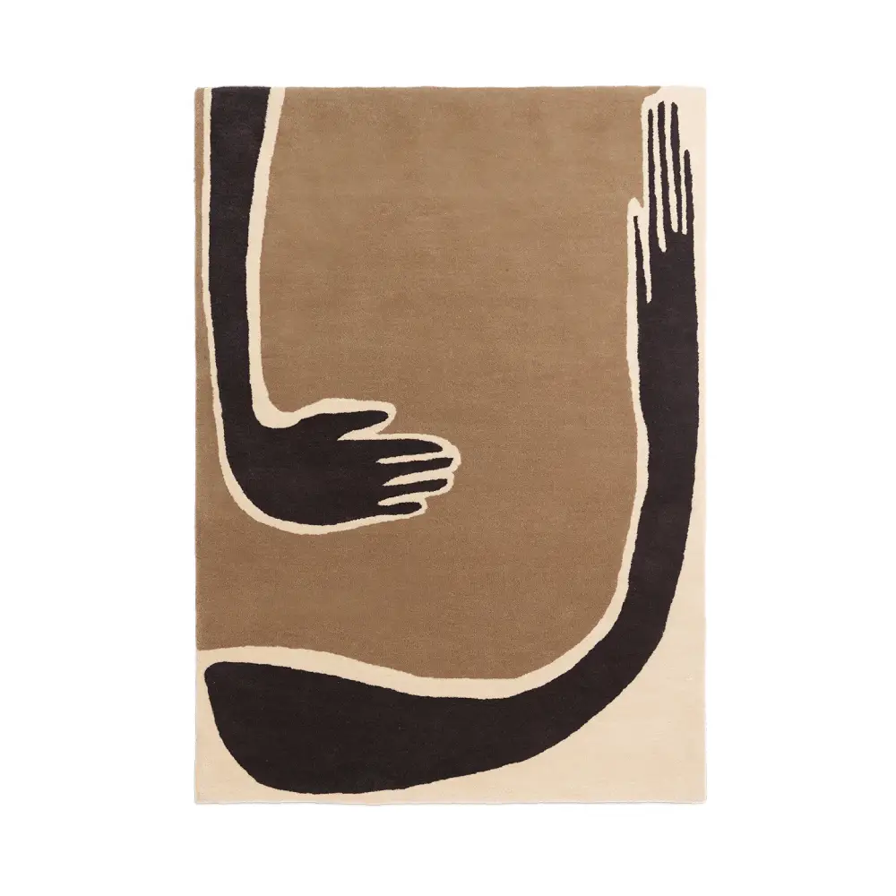 Pose Tufted Rug 140x200 cm - Dark Coffee/Offwhite