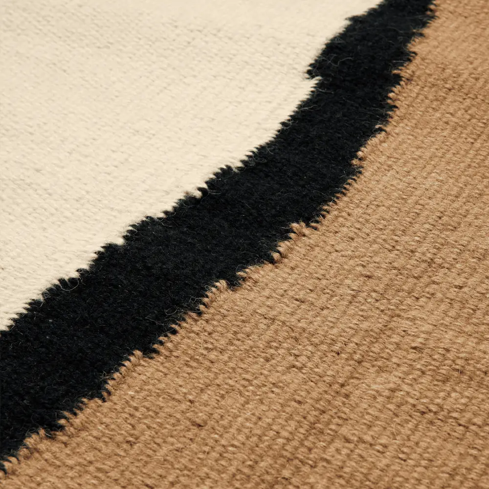 Soil Kelim Rug 170x240 cm- Dark Sand/Off-white