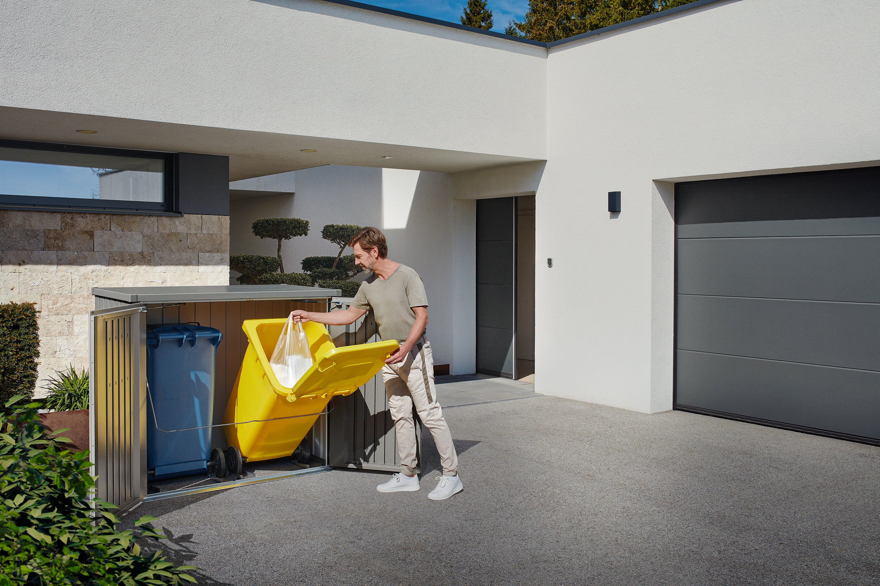 Alex Duo box for waste bin - metallic quartz grey