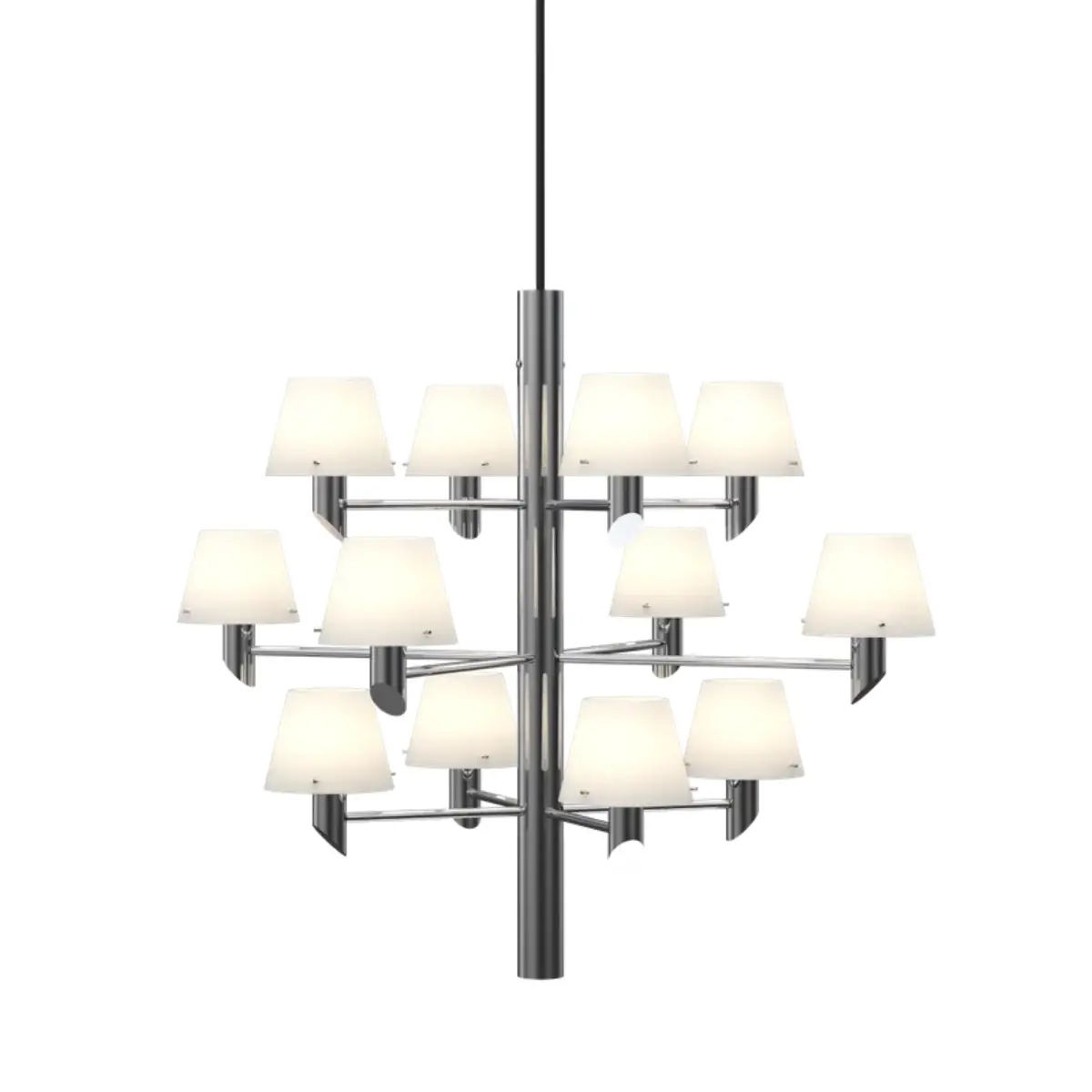 Gil 12 chrome/opal glass Crown Ø67xH56 cm Metal/Glass