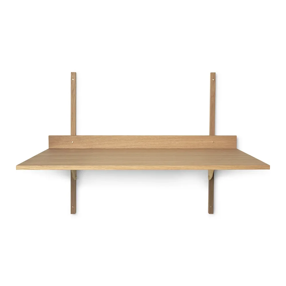 Sector Wall-mounted desk - Oak/Brass