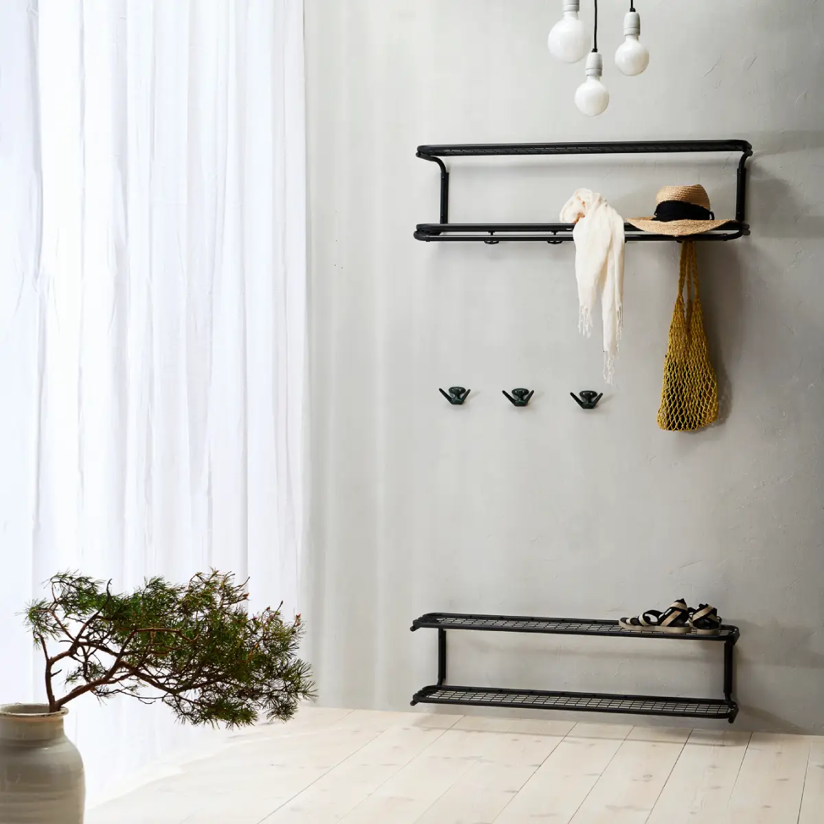 Classic Shoe shelf 100 cm Black Black
