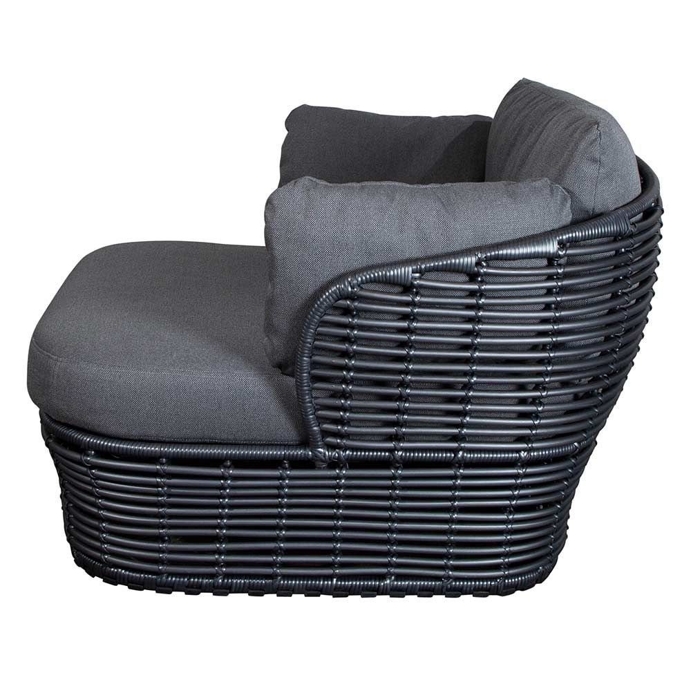 Lounge Chair Basket Graphite Wicker Incl Grey Cane-Line Airtouch Cushion Set