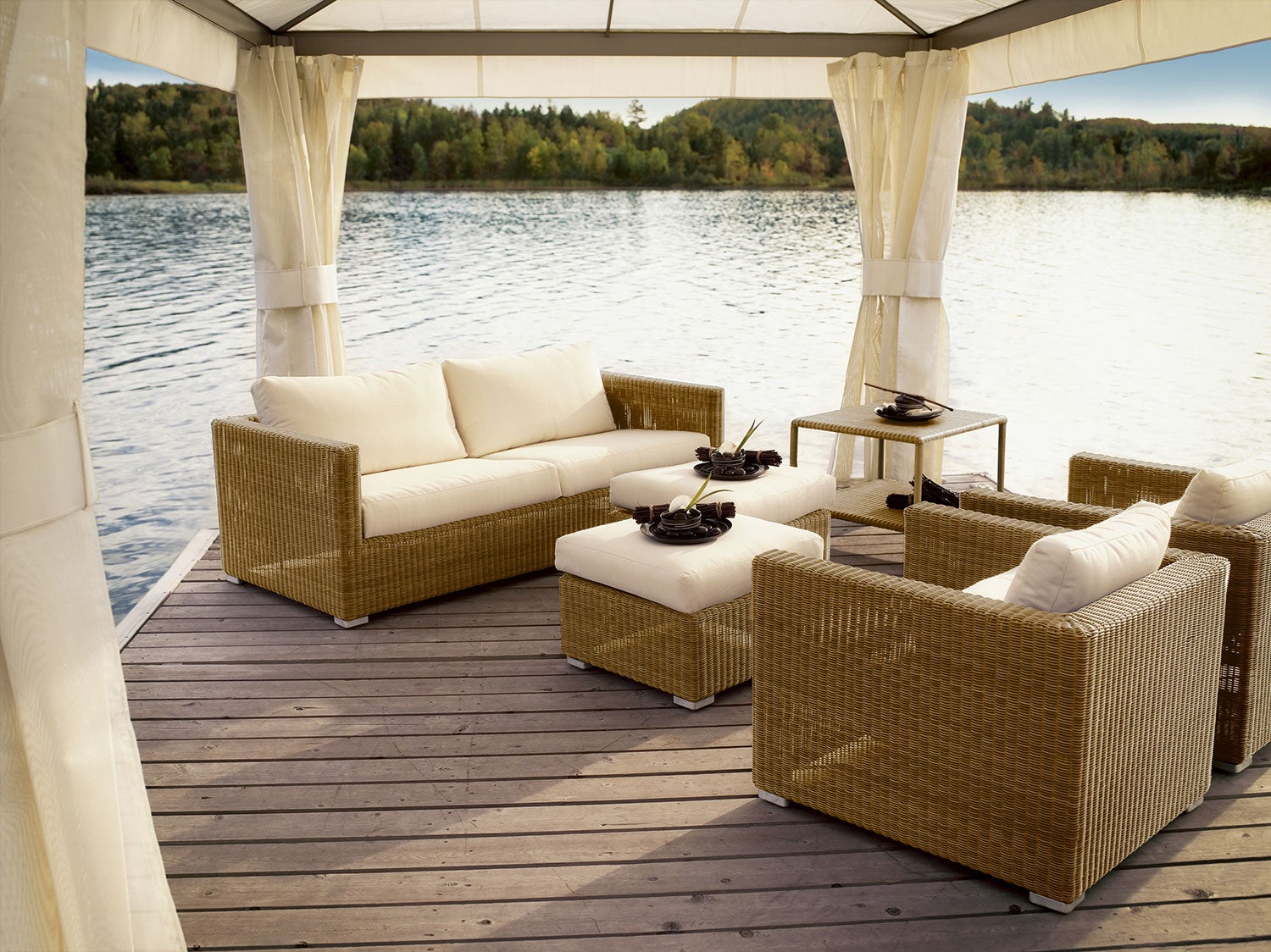 Chester Lounge Armchair Natural Rattan