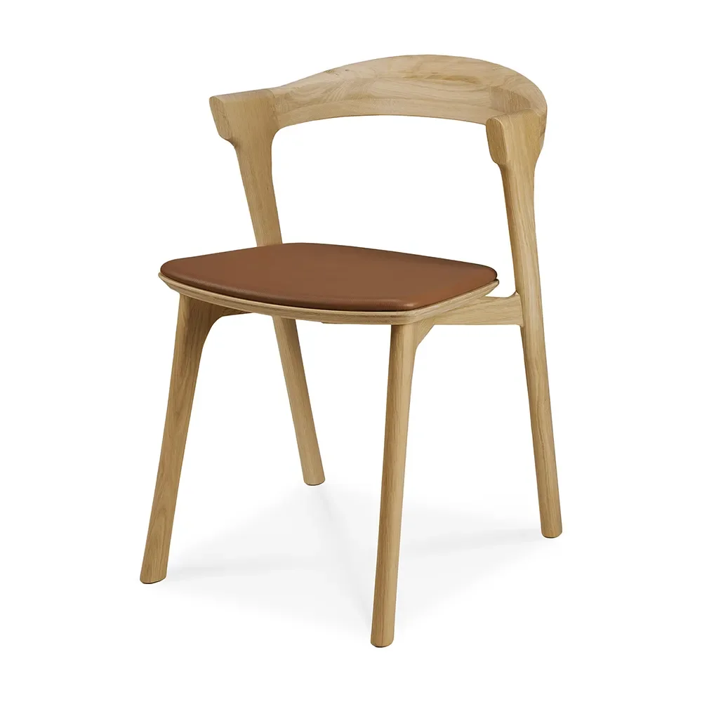 Bok Dining chair Oak/Cognac leather