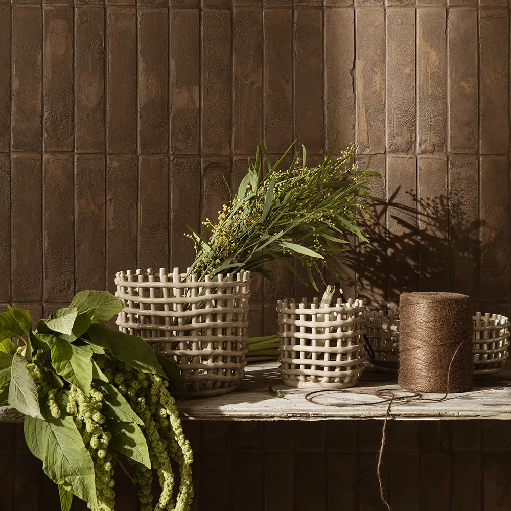 Ceramic Basket - Small - Cashmere