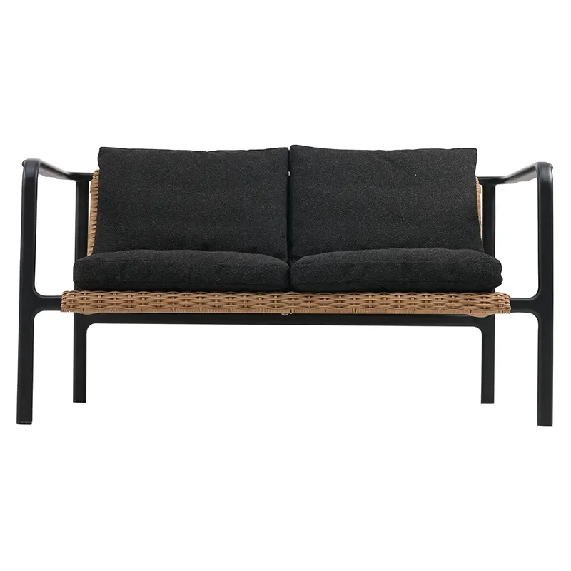 Motty 2-seater sofa black / Teddy black