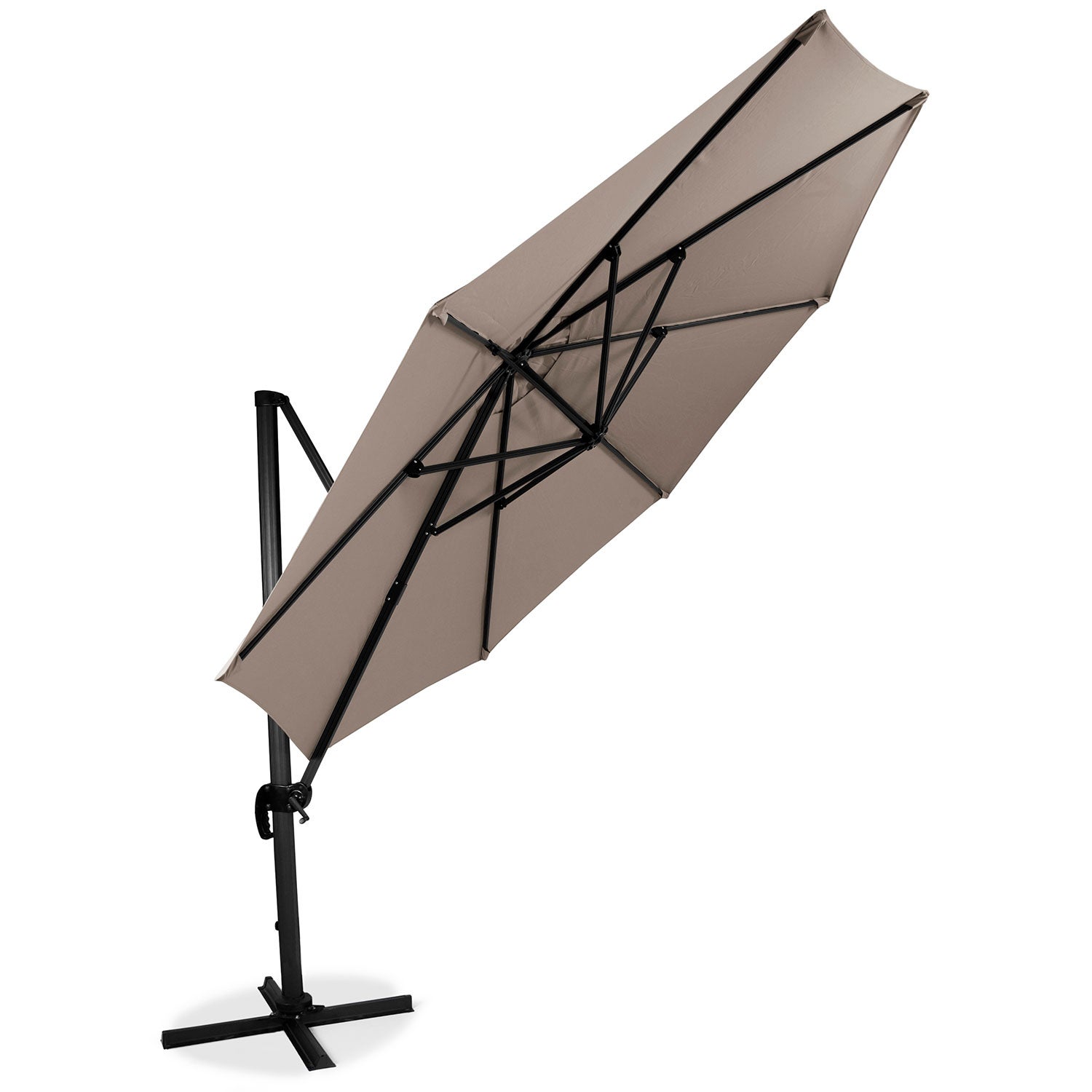 Hanging parasol 350 cm beige aluminum 