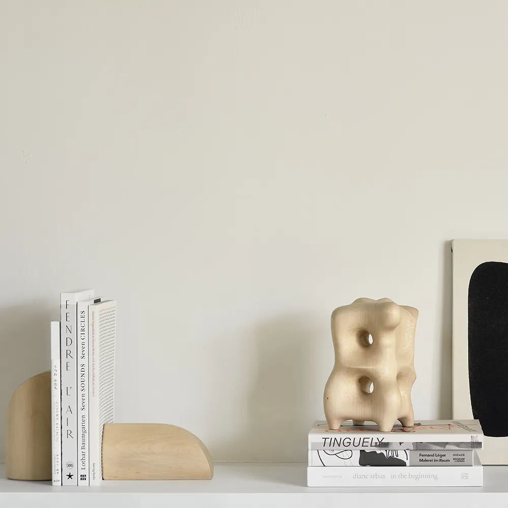  PI bookend lacquered maple- set of 2