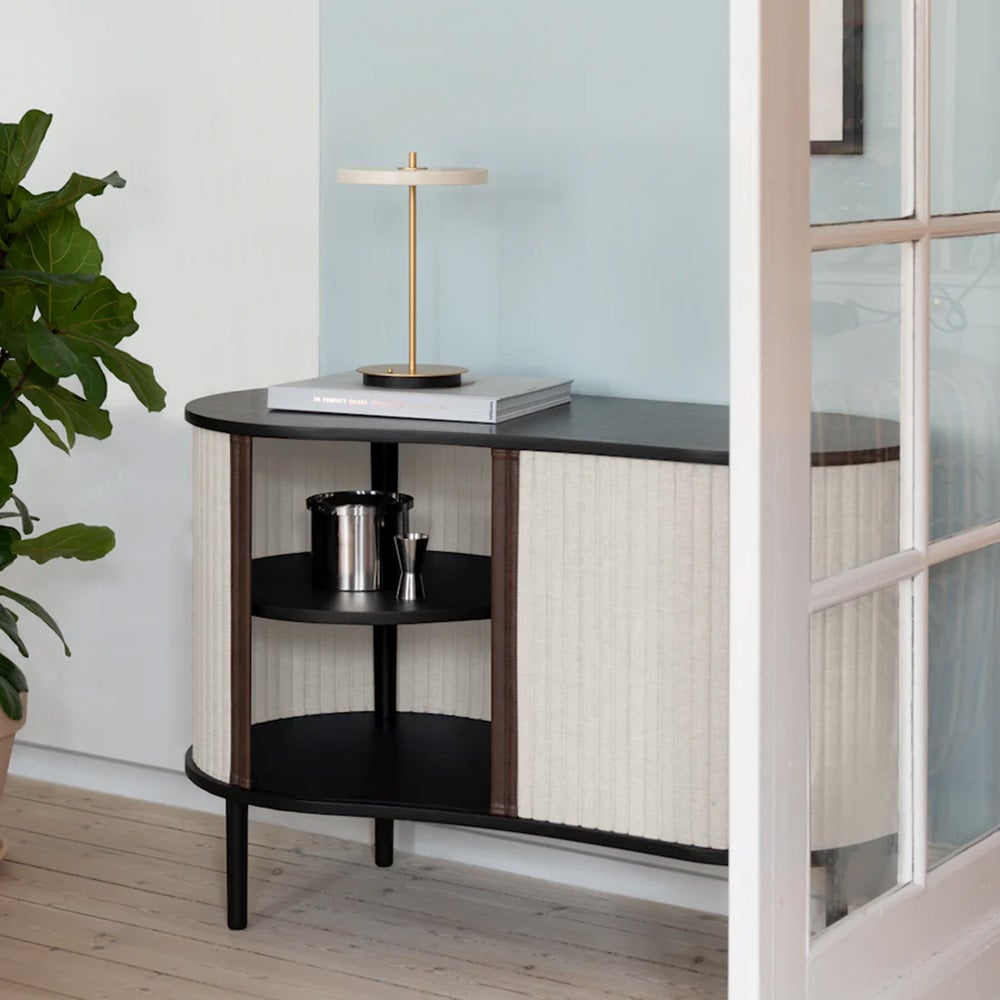 Audacious Cabinet Black Oak/White Sands