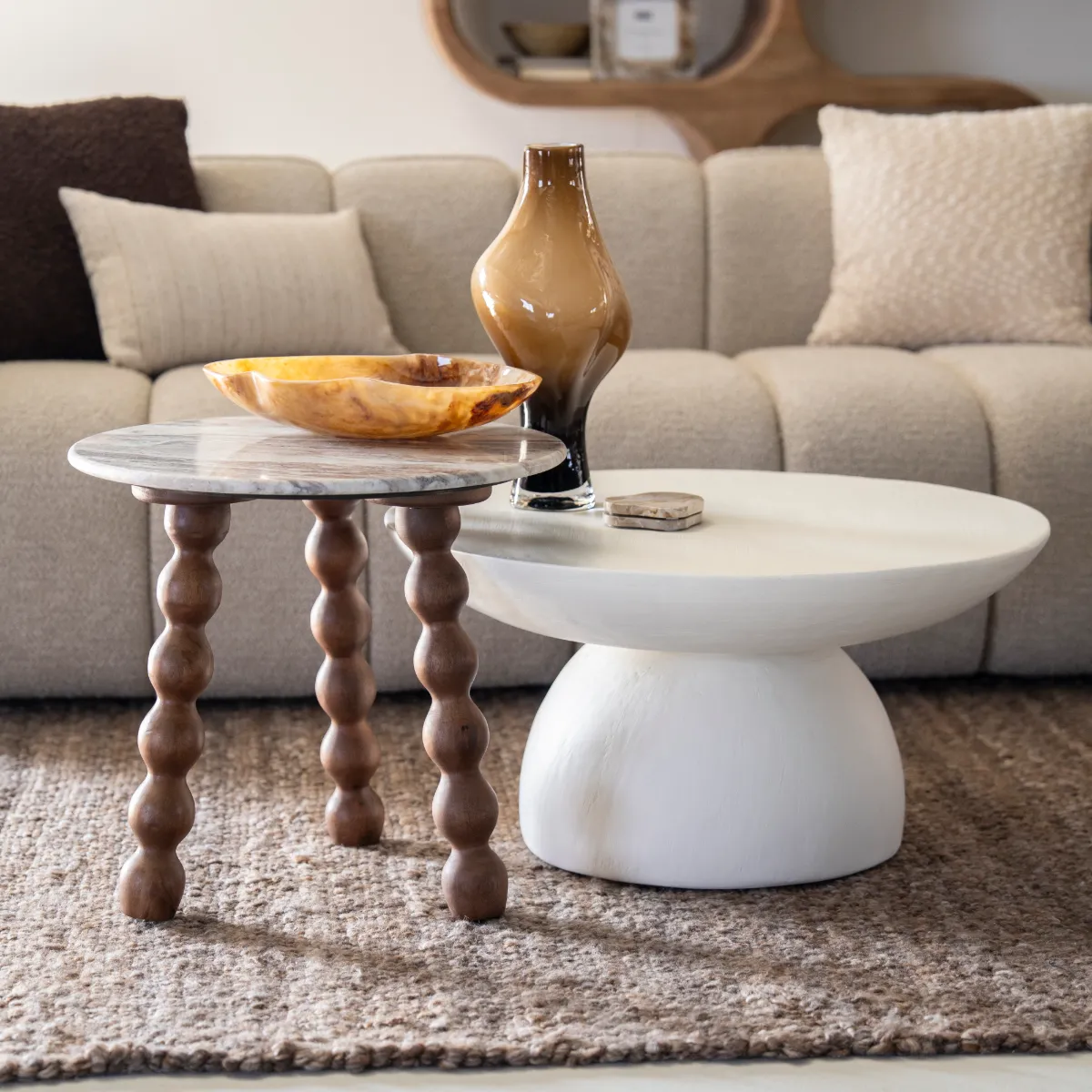 Vena bowl 39x35x6 cm resin brown