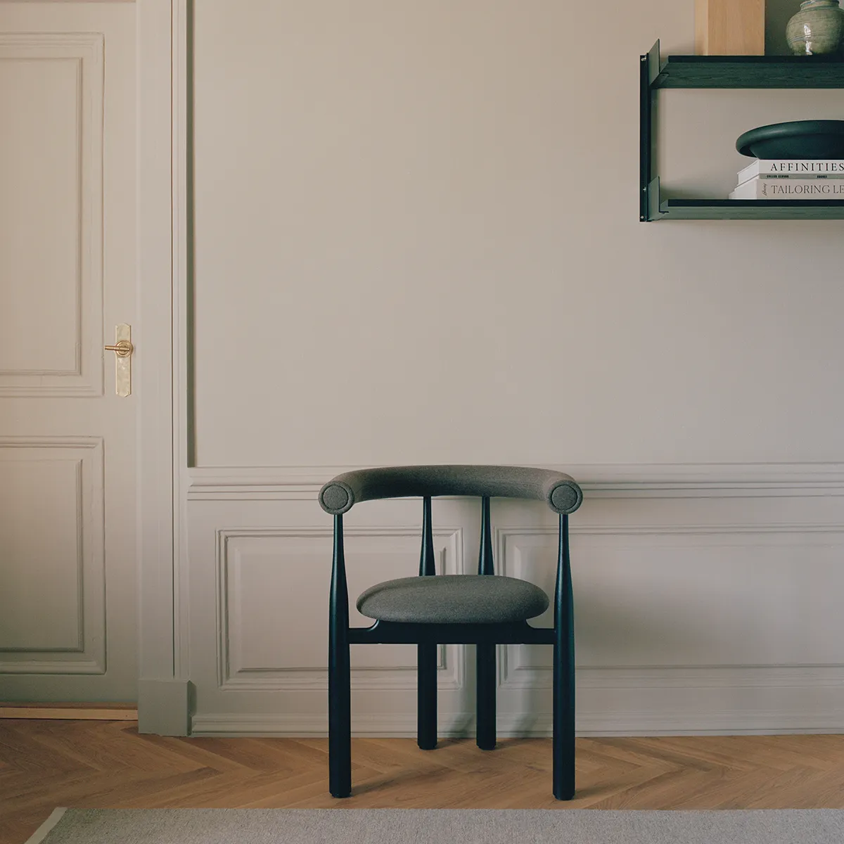 Upholstered Dining Chair Bukowski Black Wooly