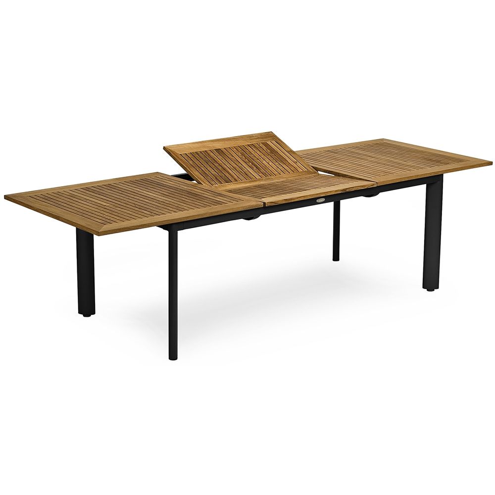 Nydala Dining Table 96X200-280 Cm Black/Teak 