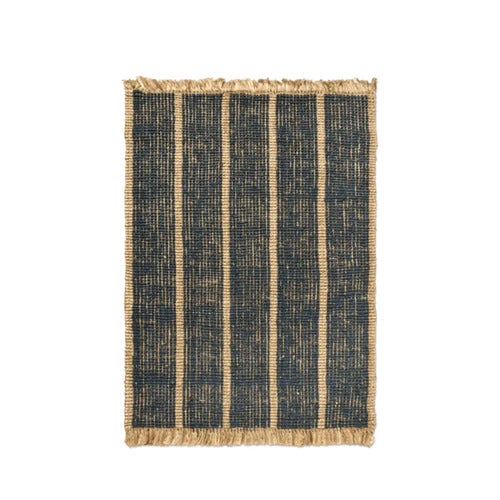 Athens Handwoven Jute Rug 140x200 cm - Natural/Ink Blue