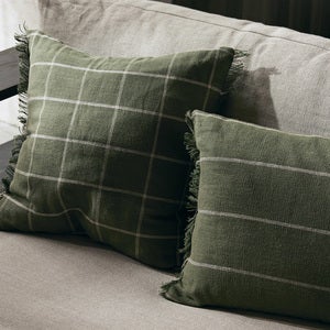 Calm Pillowcase 60x40- Olive/Off-white