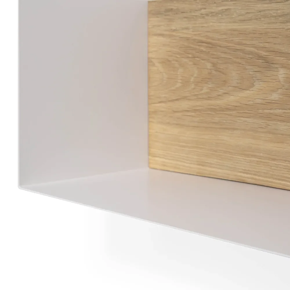  U shelf 70x15 cm oak/white metal