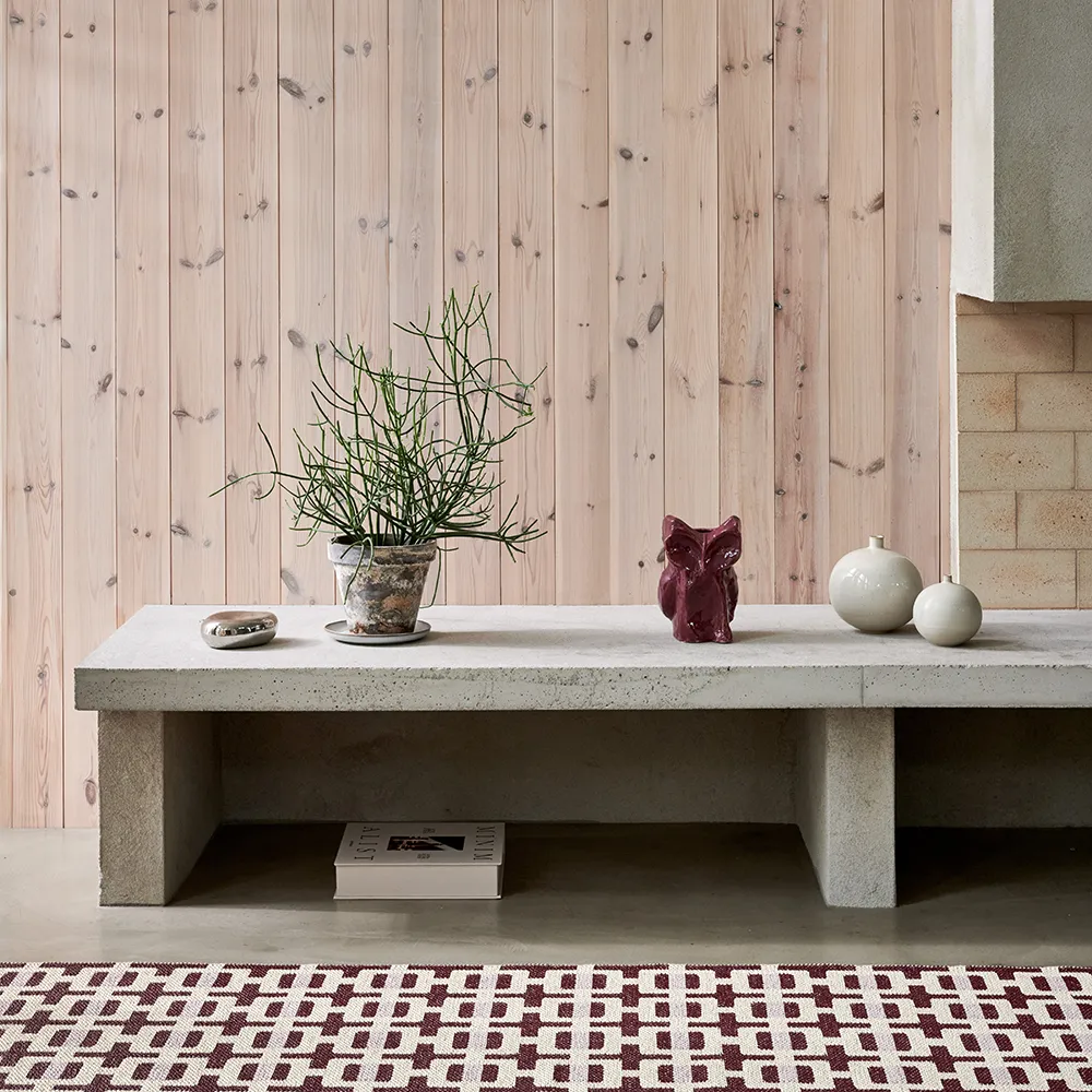 Tom rug Burgundy/Cream/Pale Rose 70 x 300 cm