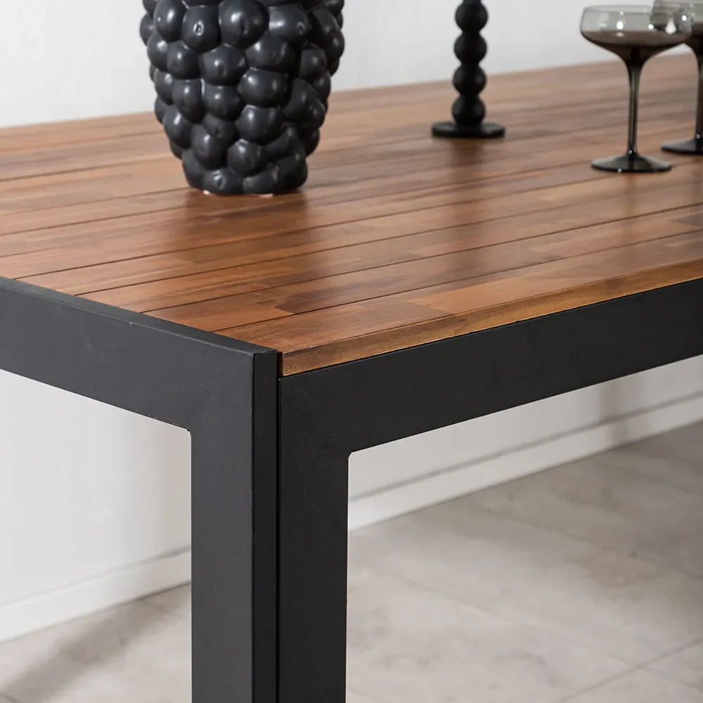 Bois dining table 90x205 cm Black/Acacia