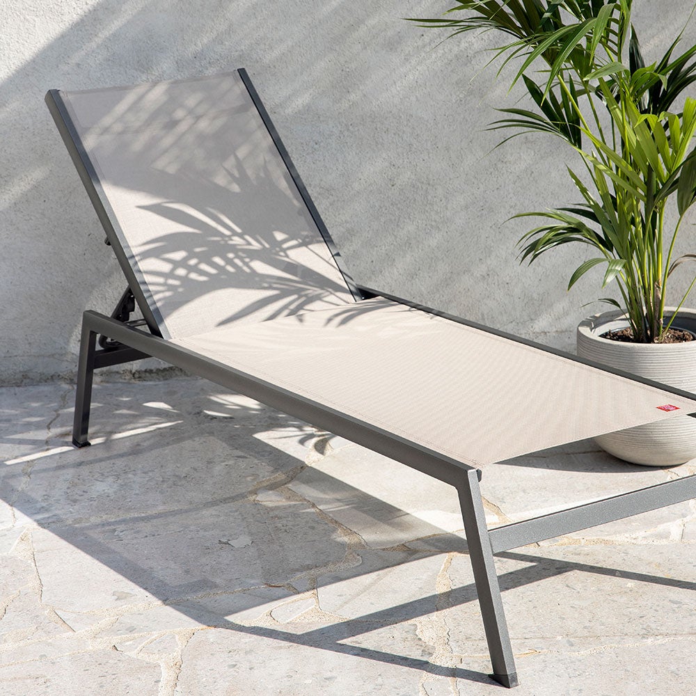 Ocean sunbed anthracite/taupe aluminium