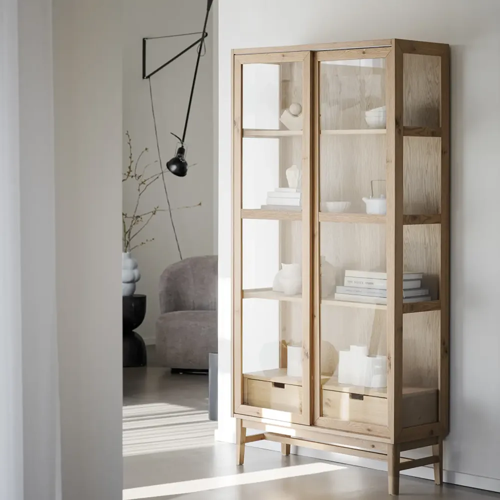 Hazelton display cabinet oak