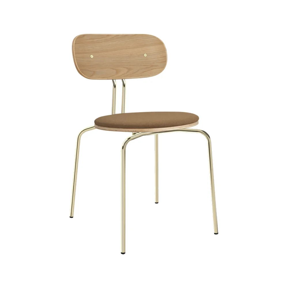 Curious Dining Chair Oak/Brass Caramel