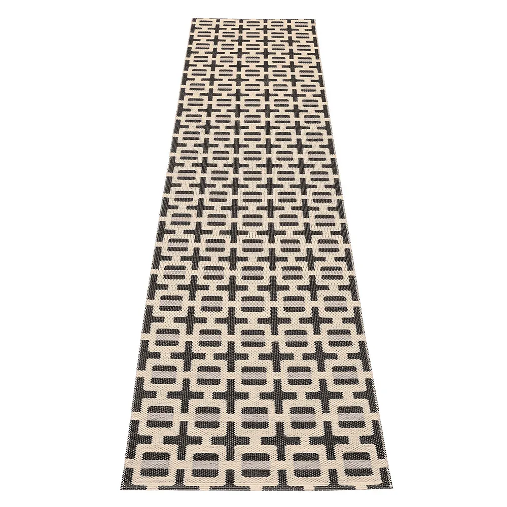 Tom rug Black/Cream/Warm Grey 70 x 300 cm