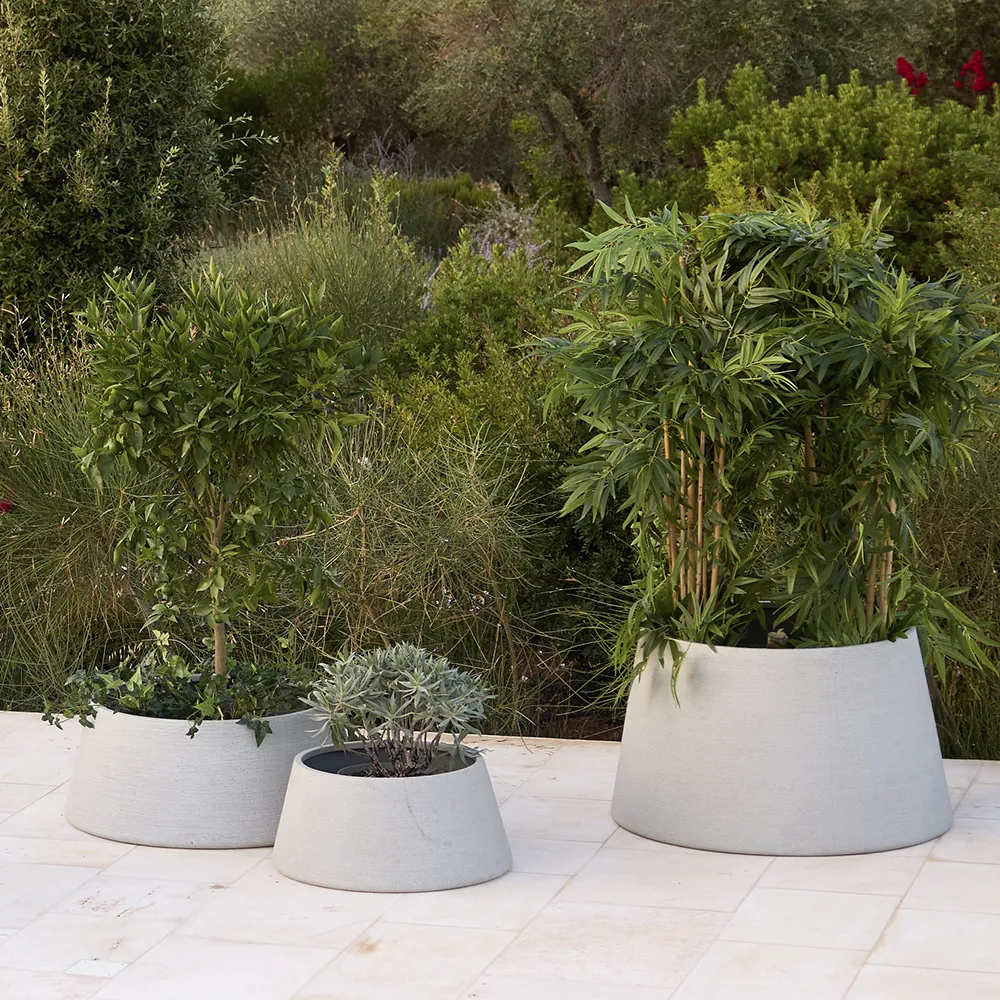 Soil pot trapez medium Concrete structure, fiberglas