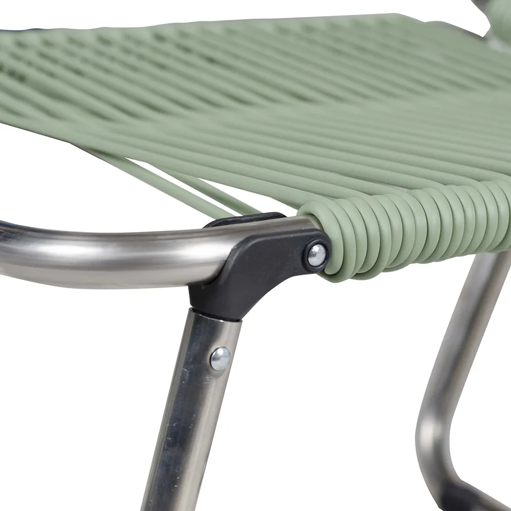Spaghetti sun lounger sage green aluminium
