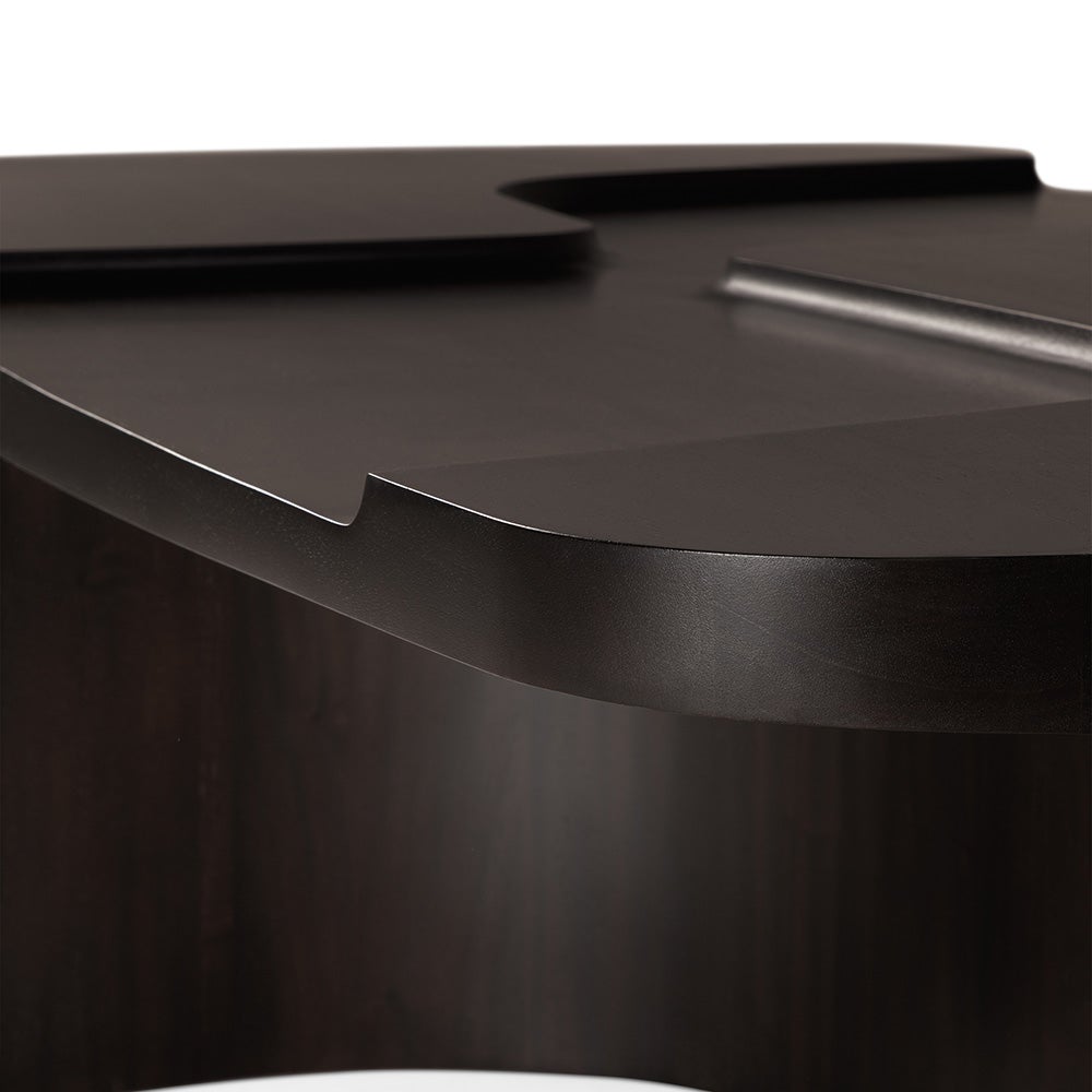 Brutalist Coffee Table Mahogany 143x75 cm