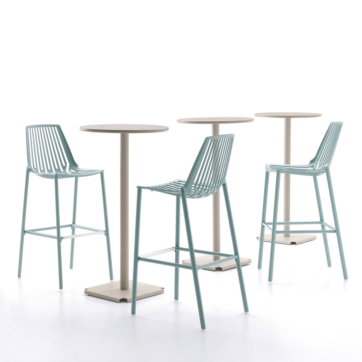 Rion bar stool 65 cm with high back Light Blue