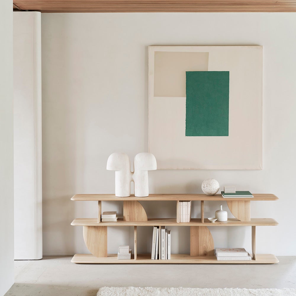 Geometric Console table - Oak