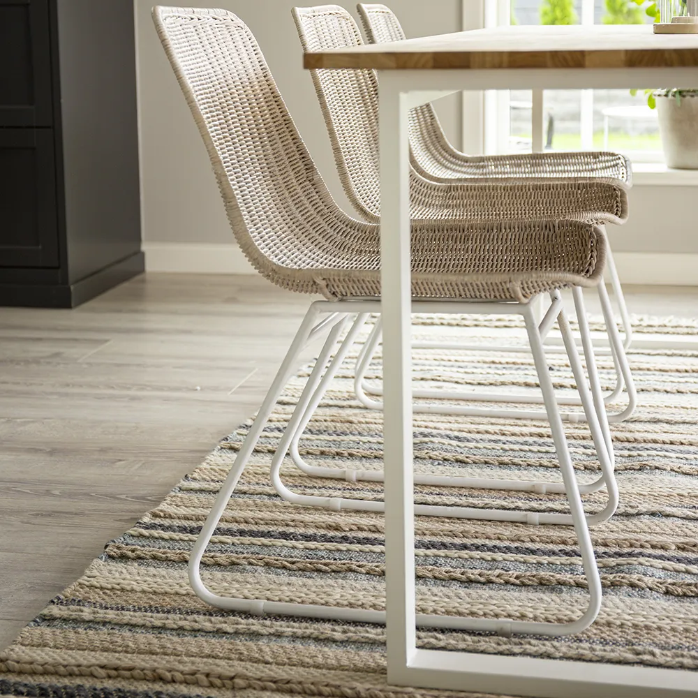 Cirebon Dining table 90x200 cm white/teak