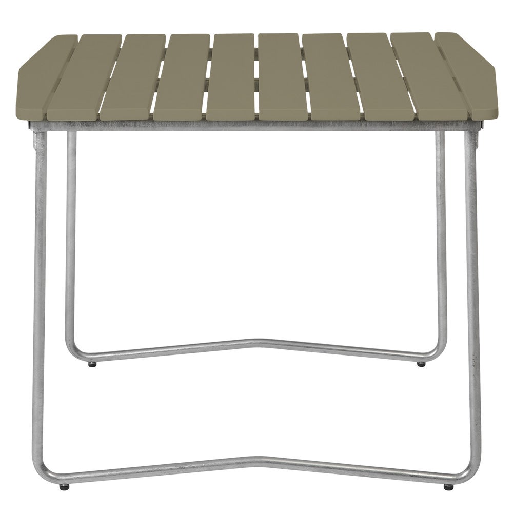 Table B31 84 Green lacquered oak / hot galvanized frame