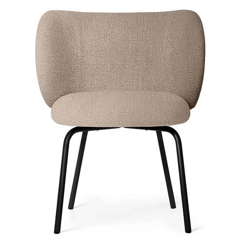 Rico Dining chair Black Bouclé - Sand