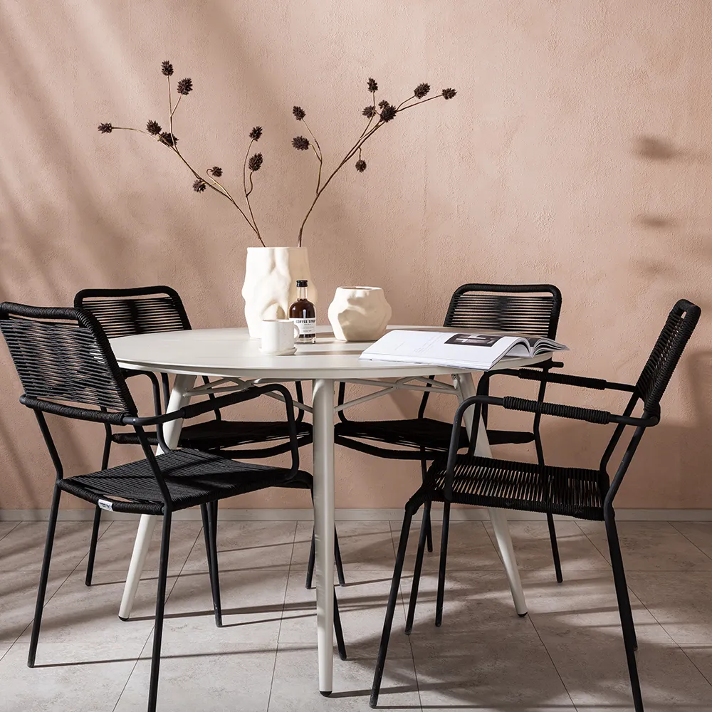 Lindos armchair black 2-pack