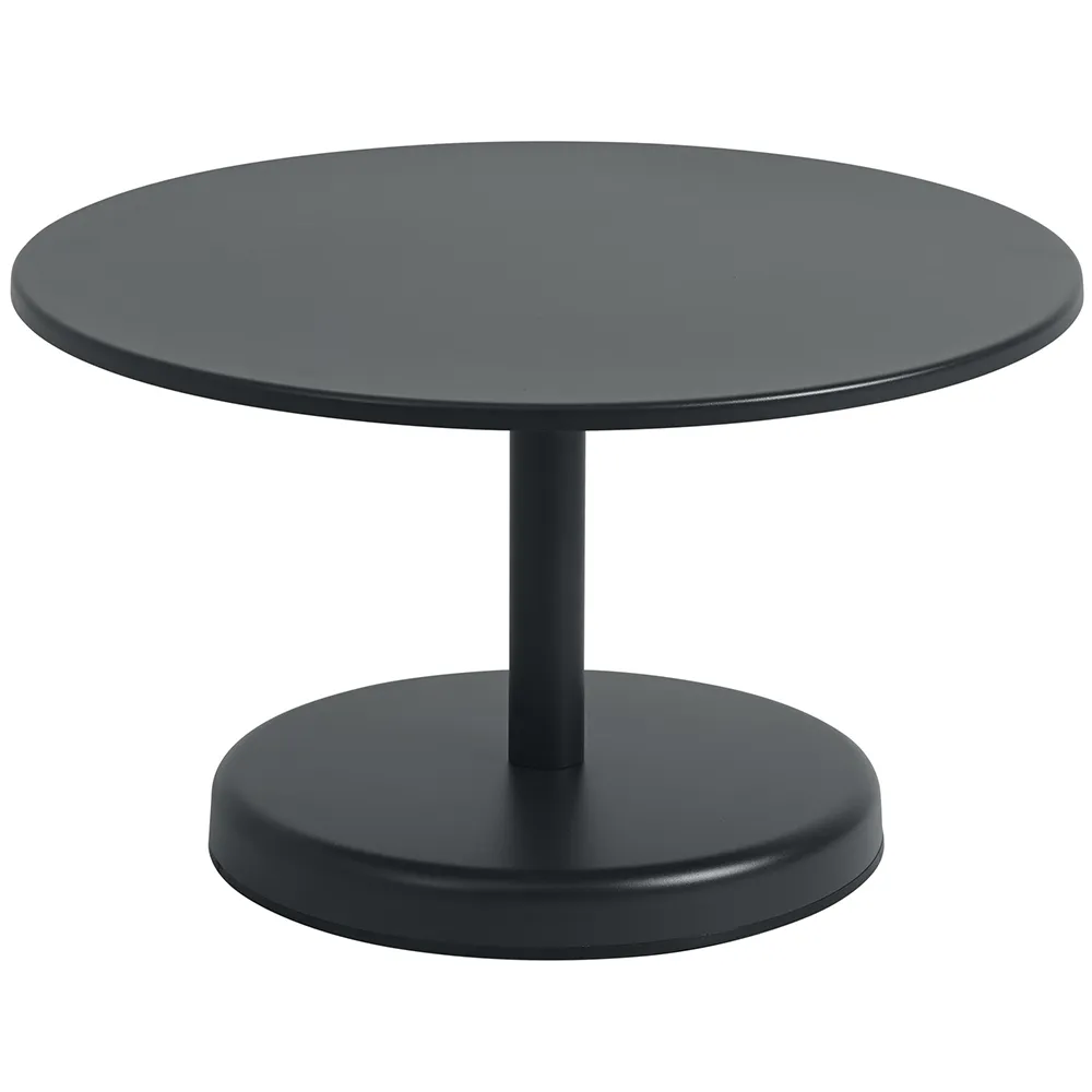 Linear Steel Coffee Table Ø70 cm Anthracite Black 