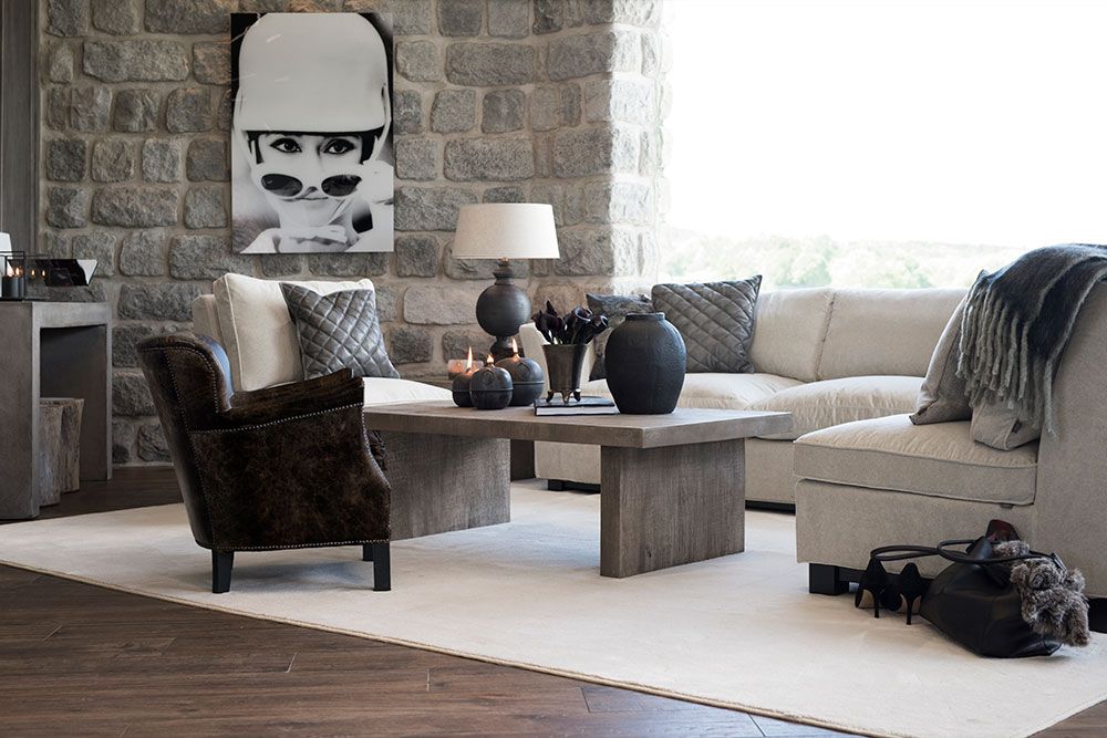 Plinth Coffee table 75X75 Dark brown