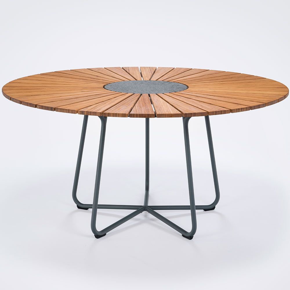 Circle dining table 150 cm aluminium / bamboo