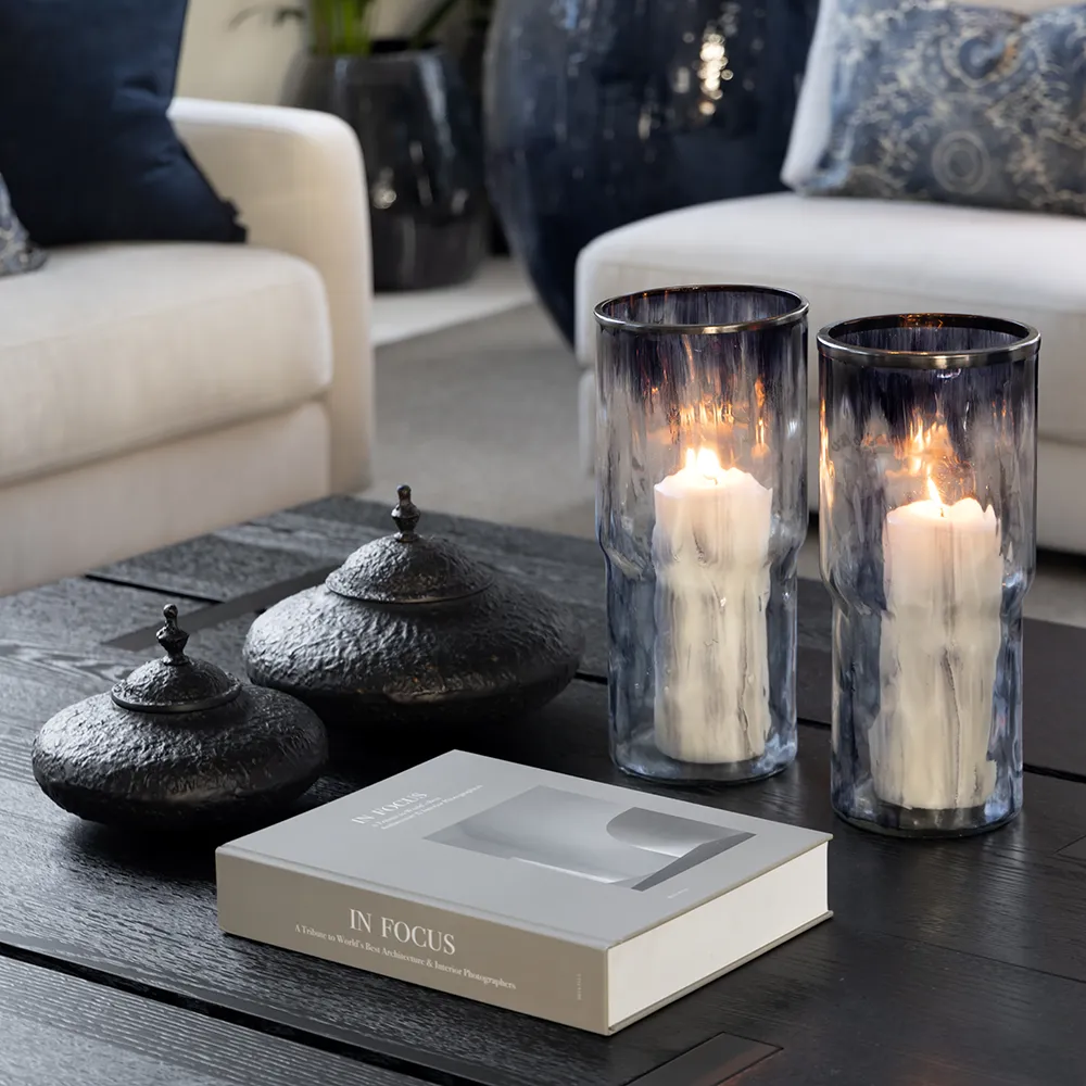 BELMONT lantern in hand-blown glass