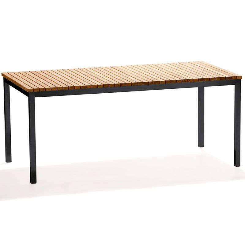 Häringe Dining Table 95X214Cm Black / Teak