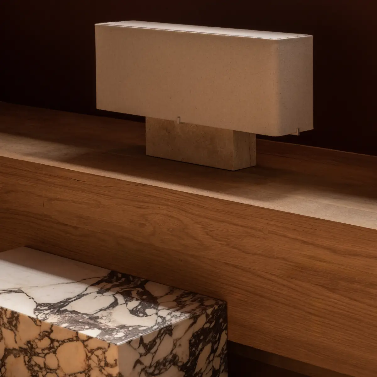 Nonna Table Lamp Travertine Sand/Textile, Sand H30 cm