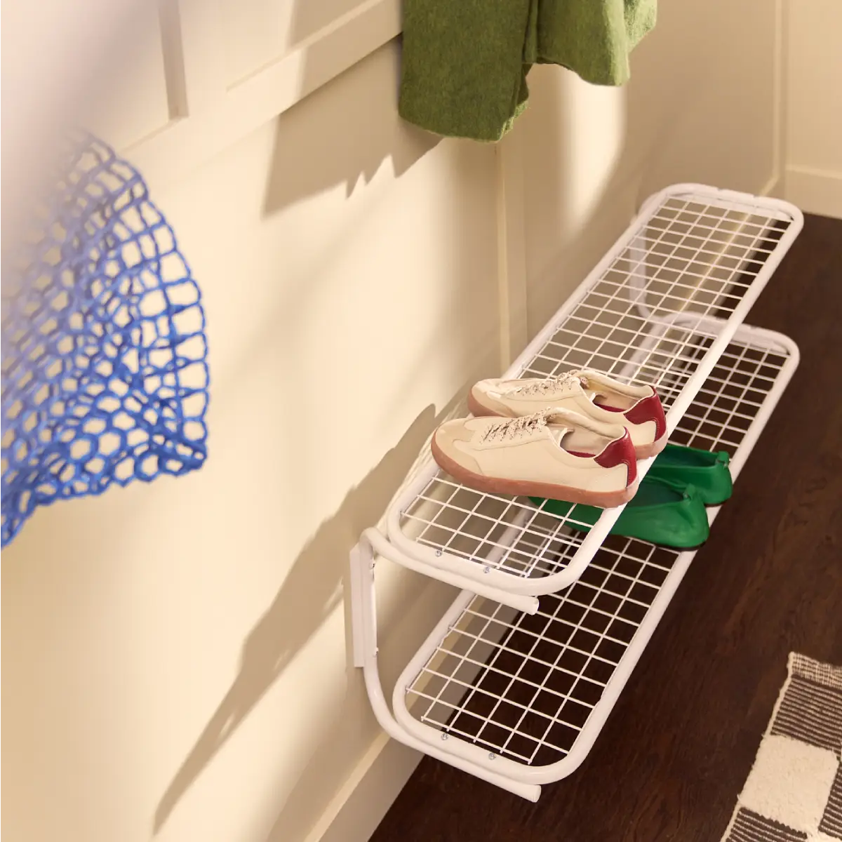 Classic Shoe shelf 120 cm White Chrome