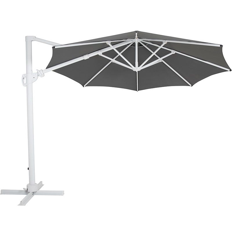 Varallo free hanging parasol 300 cm white/grey