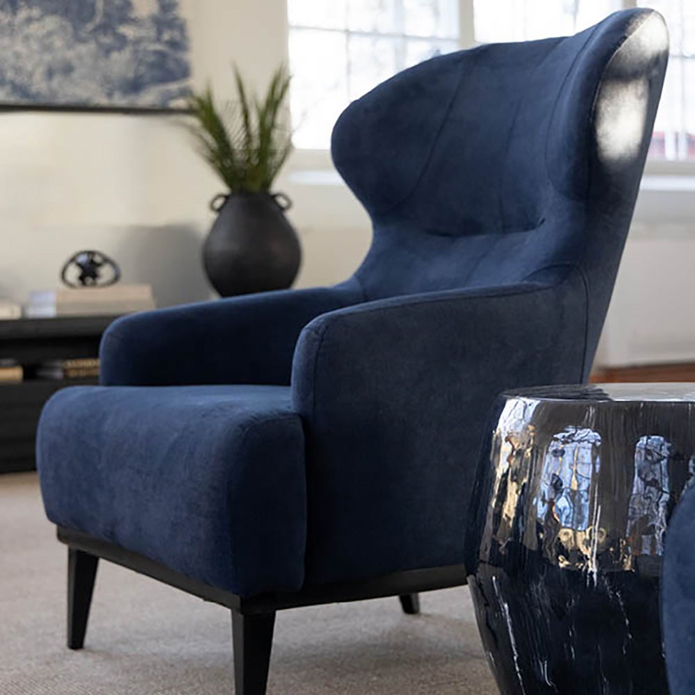 Toulouse fabric armchair-Simply deep blue
