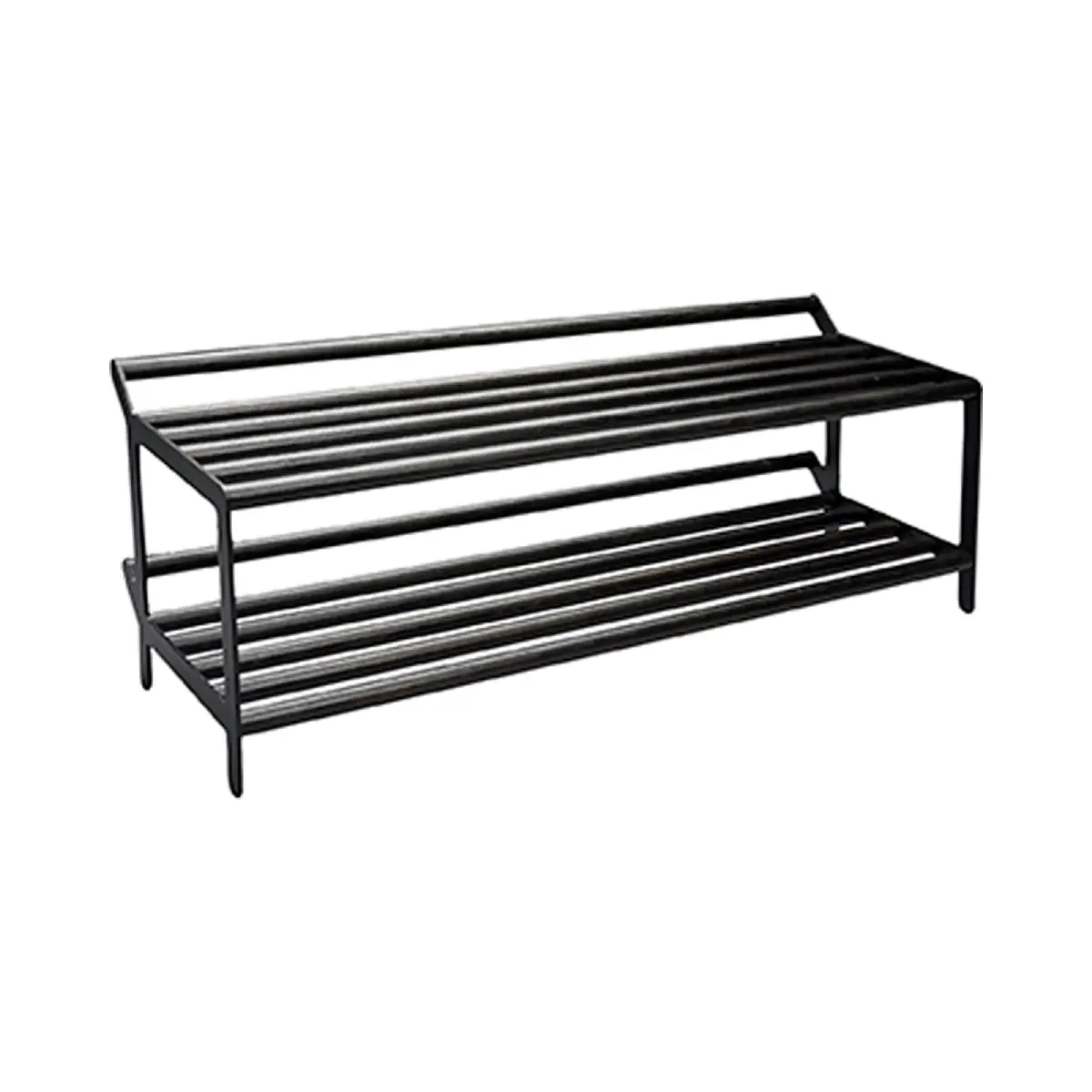 Tamburin Shoe shelf 100 cm Black stained oak Black