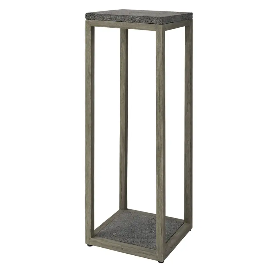Torre Pedestal 100 cm teak/lava stone